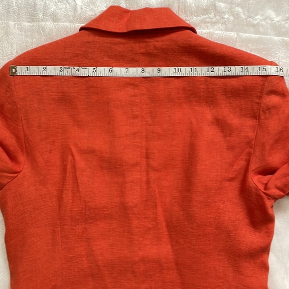 Blazer Jules & Leopard lined jacket padded shoulders 30% linen Coat Size S - Picture 14 of 15